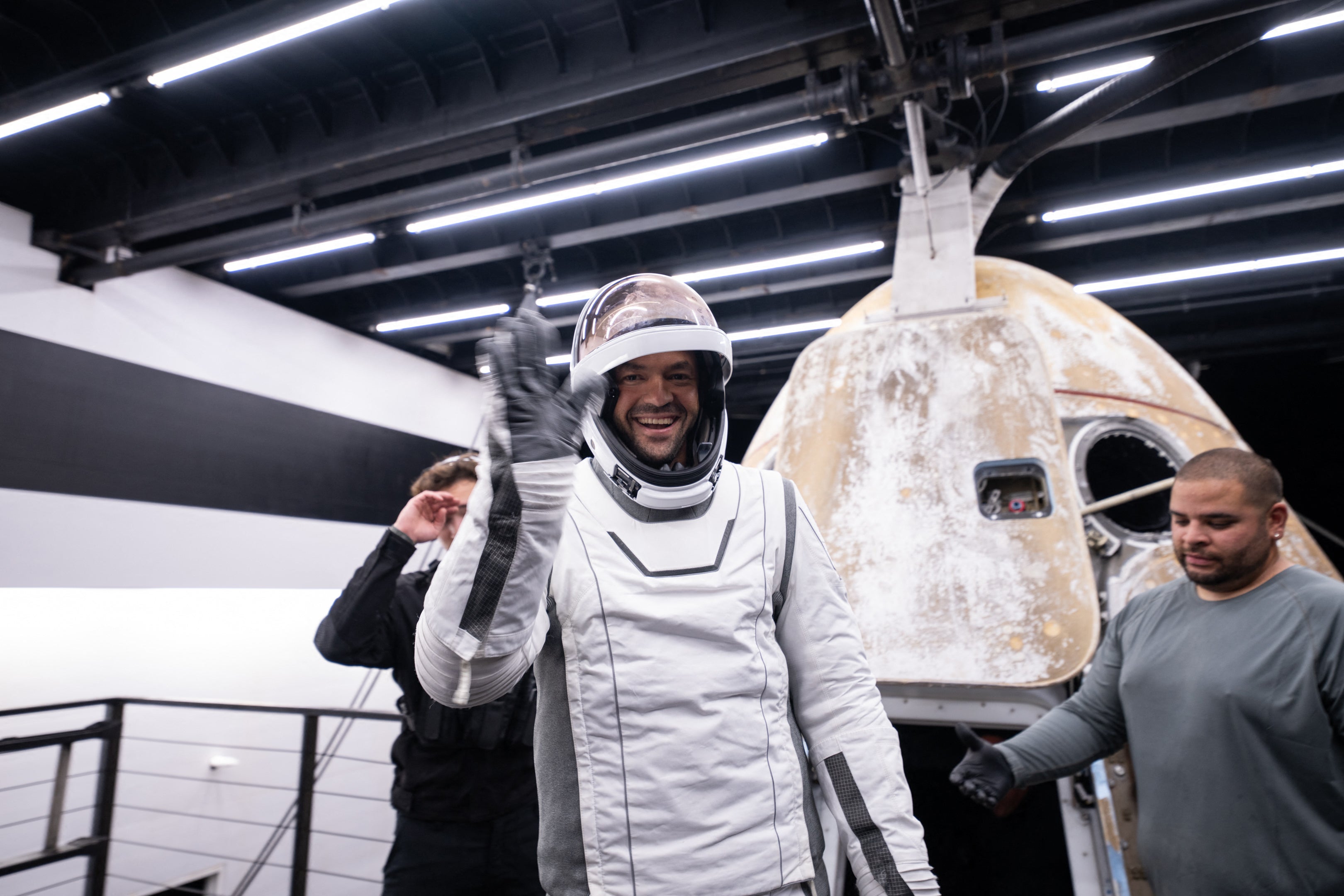 Jared Isaacman, mission commander, steps out of a SpaceX Dragon crew capsule in Florida last September. The tech billionaire, who completed the first human spaceflight mission by non-government astronauts, was nominated Wednesday to lead America’s space agency