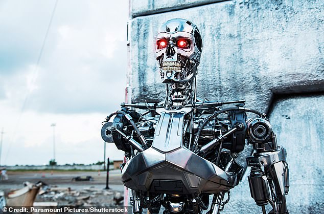 The integration of AI into military and even nuclear systems, just like Skynet in The Terminator (pictured), means the risk of conflicts turning nuclear is increased