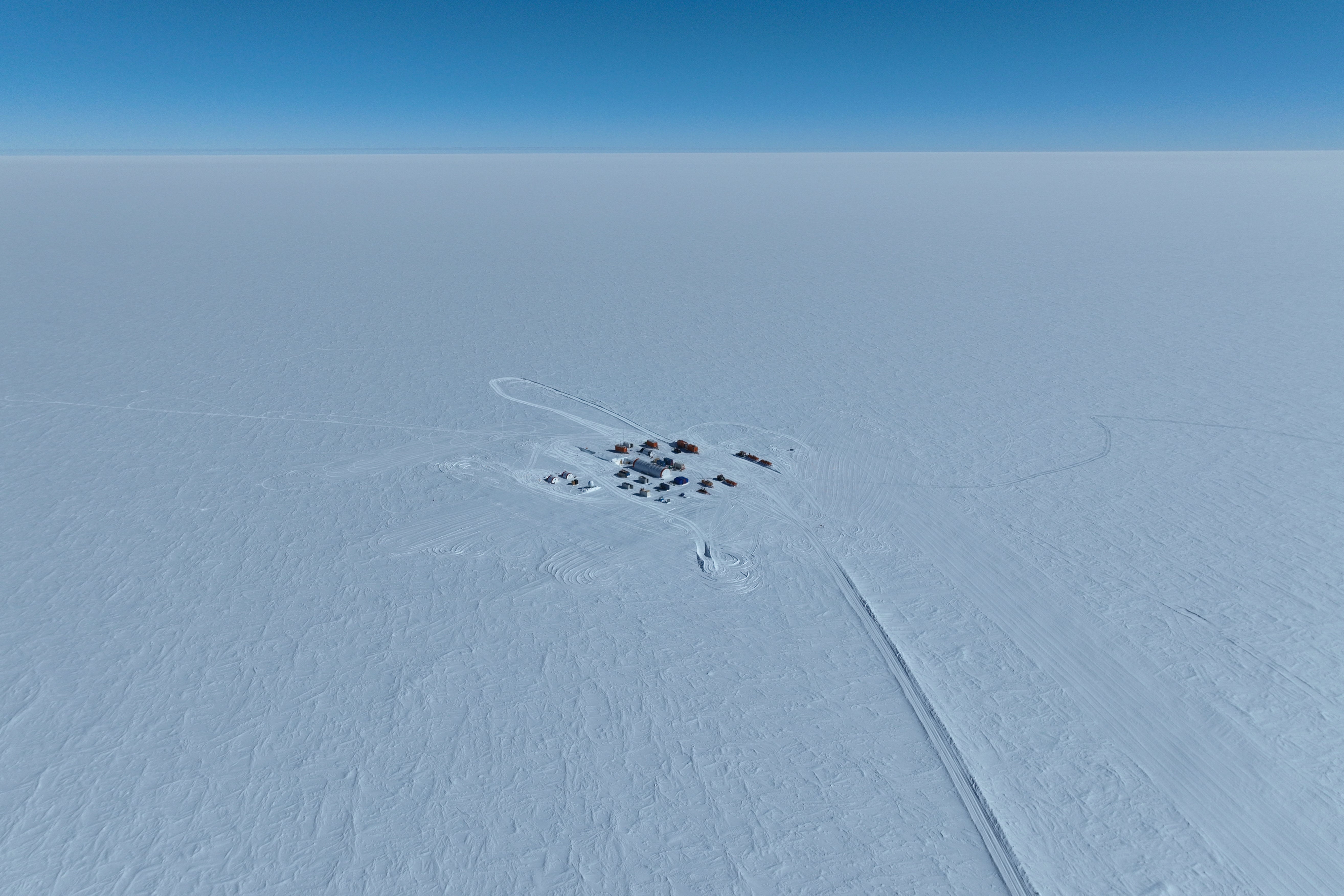 Little Dome C field base and drilling station sits in eastern Antarctica on Tuesday, Jan. 7, 2025. (PNRA/IPEV Beyond Epica via AP)