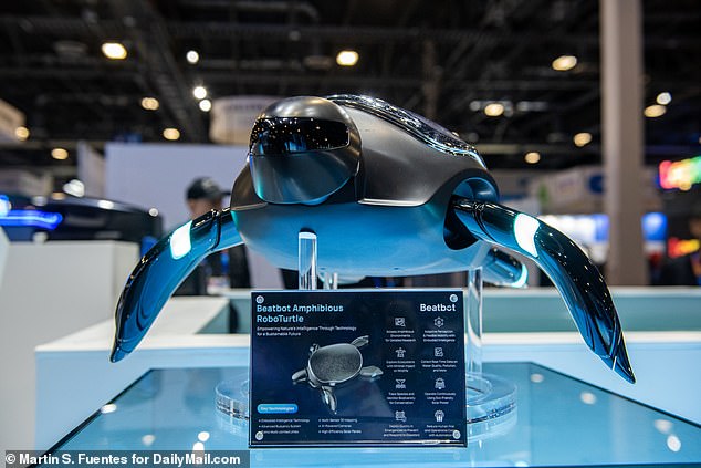 The above shows the robotic turtle being sold by the pool cleaner company. It may reach market in the next two years