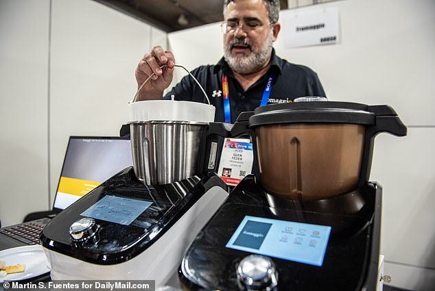 Pictured above is CEO Glen Feder with two of his Fromaggio cheese making machines